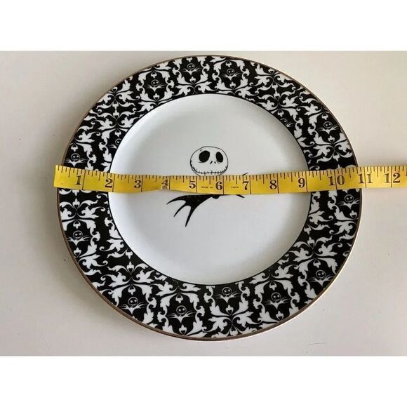 Disney Nightmare Before Christmas Jack Skellington Dinner Plate Gold Rim NEW - Picture 4 of 5